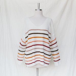 Autumn Dreams Striped Light Boxy Fall Sweater